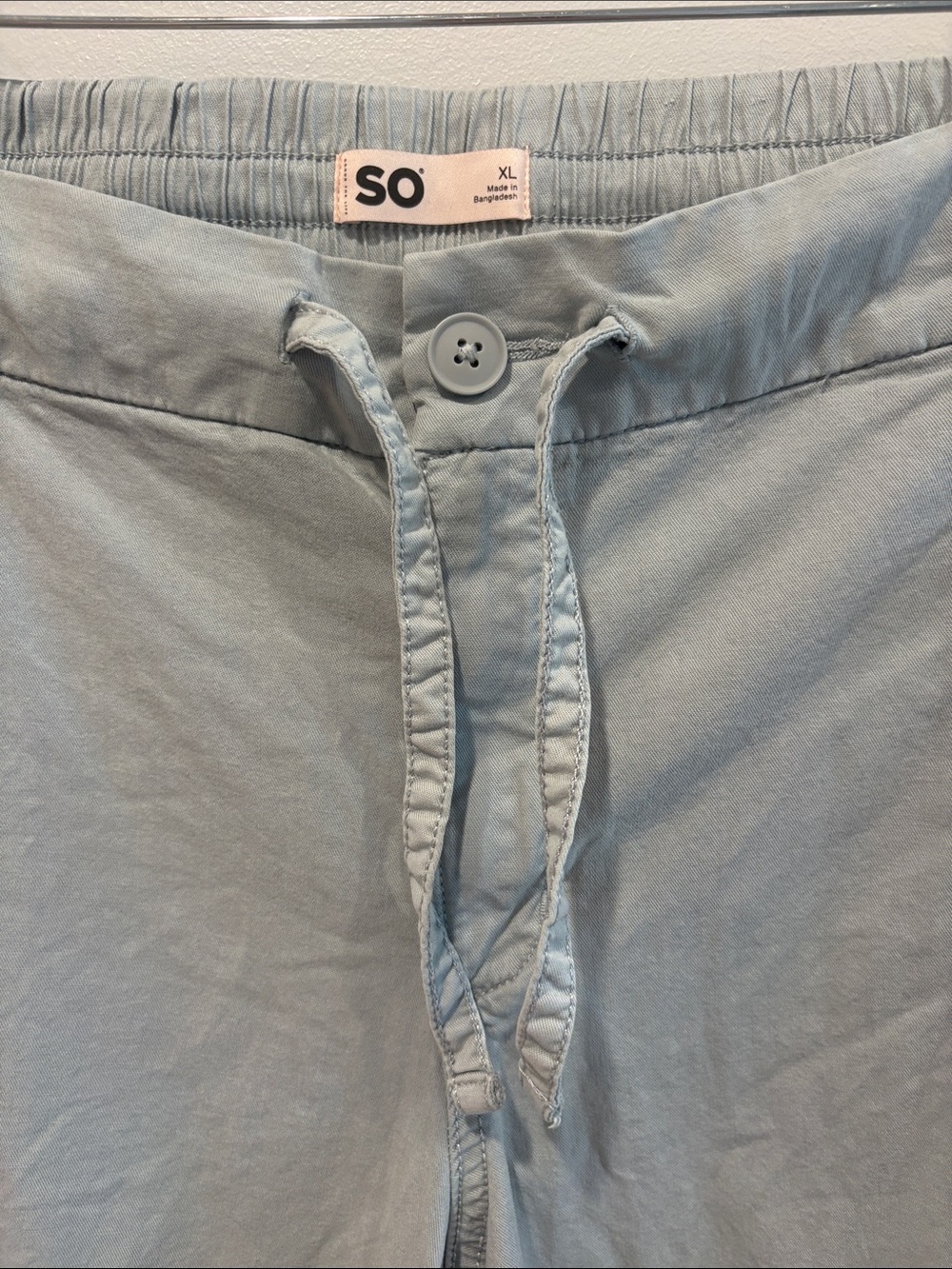 SO Light Blue Drawstring Casual Pants waist 17-16 inseam 28 - Picture 2 of 6